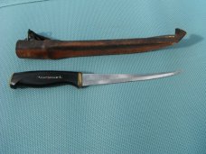 Vintage 1960s Normark Stainless Steel Fillet Knife from Fiskars with Original Sheath Made in Finland