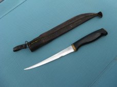 Vintage 1960s Normark Stainless Steel Fillet Knife from Fiskars with Original Sheath Made in Finland