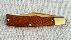 K'roo Custom Gunstock Clip, Ironwood Burl,NEW,3.5" closed,N690,w/COA,polished 