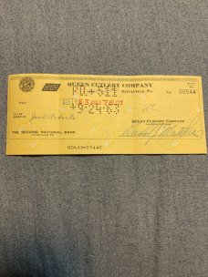 Queen Cutlery Check Invoice from 1963