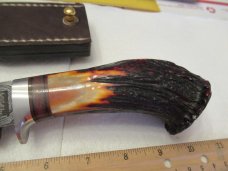 Custom Red Stag Damascus Fixed Blade By Matt Roberts 