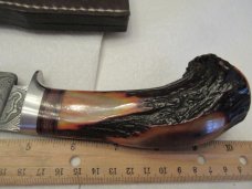 Custom Red Stag Damascus Fixed Blade By Matt Roberts 