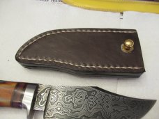 Custom Red Stag Damascus Fixed Blade By Matt Roberts 