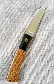 DrT , David Taber, custom Dino pattern, Micarta and ATS-34 3.625" closed , THIS IS THE WAY