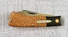 DrT , David Taber, custom Dino pattern, Micarta and ATS-34 3.625" closed , THIS IS THE WAY