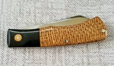DrT , David Taber, custom Dino pattern, Micarta and ATS-34 3.625" closed , THIS IS THE WAY