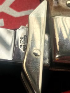 J A Henckels Hand Forged 1 Blade Cheetah / Swing Guard Knife With Great Stag Handles -NOS