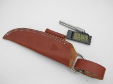 TOPS KNIVES Fieldcraft in 154cm stainless steel with tan canvas Micarta handle.