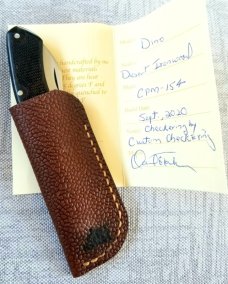 DrT Dino pattern, checkered ironwood 3 5/8" closed ,coa/slip..true custom...THIS IS THE WAY