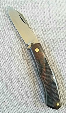 DrT custom Dino pattern, checked ironwood 3.75" closed ,w,/ makers slip.THIS IS THE WAY