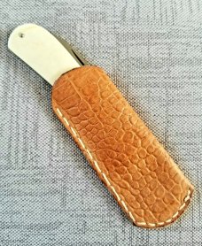 JHLloyd Custom Sway Back Knife, Smooth Oiled Natural Bone,NEW,W/slip, 4.25",52100 VIPER