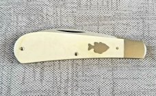 JHLloyd Custom Sway Back Knife, Smooth Oiled Natural Bone,NEW,W/slip, 4.25",52100 VIPER
