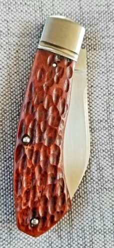 Dean Robertson Custom Jigged Bone Dino Knife, 01 Tool, 3 5/8" clsd,New,slip and coa#271