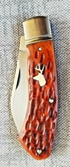 Dean Robertson Custom Jigged Bone Dino Knife, 01 Tool, 3 5/8" clsd,New,slip and coa#271