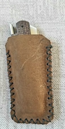 Vincenzo Balistreri Custom Native Taillock knife 4" clsd , transit shield contrasting Micarta 