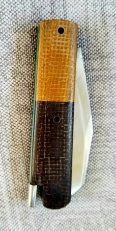 Vincenzo Balistreri Custom Native Taillock knife 4" clsd , transit shield contrasting Micarta 