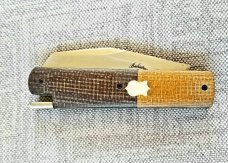 Vincenzo Balistreri Custom Native Taillock knife 4" clsd , transit shield contrasting Micarta 