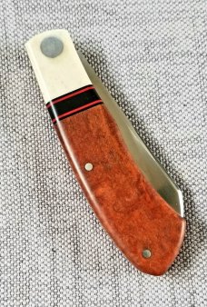 Michael du Pleesis Native Knife,3.75" Camel Thorn and Ivory, Ivory Bolsters and Shield, extra spacer