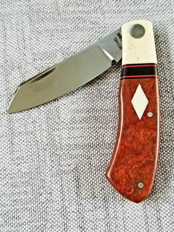 Michael du Pleesis Native Knife,3.75" Camel Thorn and Ivory, Ivory Bolsters and Shield, extra spacer