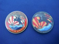Lot of 2 Coins: 43rd Electronic Combat Squadron Compass Call Air Force Challenge Coins "Once a Bat"