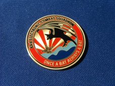 Lot of 2 Coins: 43rd Electronic Combat Squadron Compass Call Air Force Challenge Coins "Once a Bat"