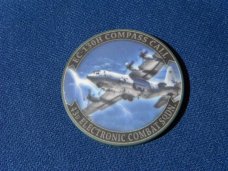 Lot of 2 Coins: 43rd Electronic Combat Squadron Compass Call Air Force Challenge Coins "Once a Bat"