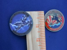 Lot of 2 Coins: 43rd Electronic Combat Squadron Compass Call Air Force Challenge Coins "Once a Bat"