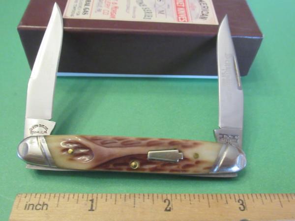 Schatt & Morgan Series XX Bourbon Reversed Worm Grooved Bone Gentlemen Muskrat Pattern # 042121 Schatt & Morgan Series XX Bourbon Reversed Worm Grooved Bone Gentlemen Muskrat Pattern # 042121