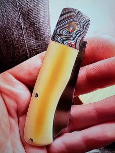 DrT custom Outsider pattern, antique Westinghouse & last of the Fordite 3.75" ,makers slip/coa