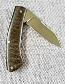 Meades Mini Dino Custom Knife, 3.625" , All Westinghouse,makers box,slip