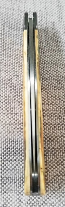 Charlie Bell Custom Mammoth Ivory Swayback Knife, New, CPM-154 ,4" closed 