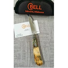 Charlie Bell Custom Mammoth Ivory Swayback Knife, New, CPM-154 ,4" closed