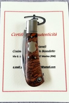 Cosimo De Benedetto Custom Sway Back Knife, Maple,NEW,W/coa, 4", RWL 34,4 pins& Lanyard tube