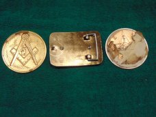 Case XX A Salute To Freemasonry Commemorative Case Trapper knife, Collector's tin Belt Buckle Badges