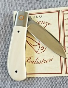 Vincenzo Balistreri Custom Zulu Knife, 4" clsd original Bose pattern ,True Elephant Ivory, don't ask