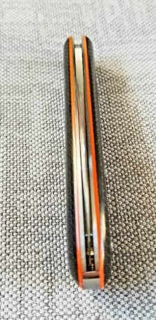 J Taber Lightning Strike Carbon Fiber Sway Back,3 5/8" closed ,Cpm-154, pouch & makers card