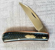 J Taber Lightning Strike Carbon Fiber Sway Back,3 5/8" closed ,Cpm-154, pouch & makers card