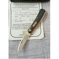 J Taber Lightning Strike Carbon Fiber Sway Back,3 5/8" closed ,Cpm-154, pouch & makers card