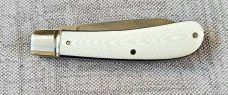 Bobby Toole Custom Shadow Zulu,W/coa & pouch, 3.75",Cpm-154,white Linen Micarta w/purple liners