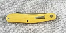 Bobby Toole Custom Shadow Native ,W/pouch, 4",Cpm-154,yellow Linen Micarta 