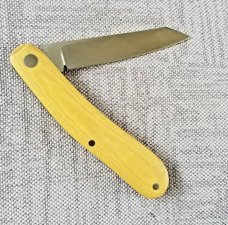 Bobby Toole Custom Shadow Native ,W/pouch, 4",Cpm-154,yellow Linen Micarta 
