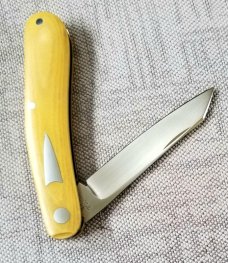 Bobby Toole Custom Shadow Native ,W/pouch, 4",Cpm-154,yellow Linen Micarta 