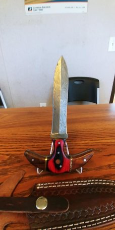 NEW DAMASCUS HAND DAGGER WITH LEATHER SHEATH AAA+++
