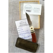 Birdvis Custom Dino Knife,NEW,W/SLIP, Crosscut Ivory Micarta, 3.625",Cpm-154, coa & box