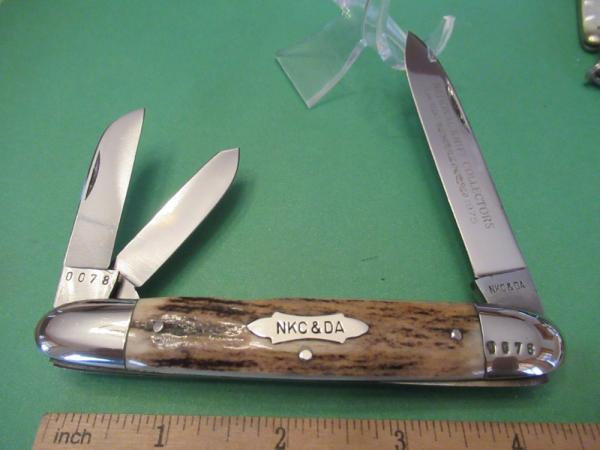 Kissing Crane Stag Anglo Saxon Whittler 1st NKCA Club Knife 
