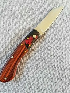 Mhara Custom Native Knife,N690,3 7/8 Ultralight.. slip & coa& box,Snakebean..Micarta..filework&brass
