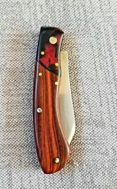 Mhara Custom Native Knife,N690,3 7/8 Ultralight.. slip & coa& box,Snakebean..Micarta..filework&brass