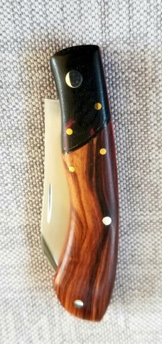 Mhara Custom Native Knife,N690,3 7/8 Ultralight.. slip & coa& box,Snakebean..Micarta..filework&brass