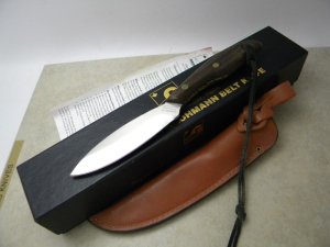 D.H. Russell #1 Stainless Made in Canada Wood Fixed Blade Grohmann Belt Knife in Box