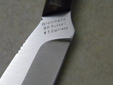 D.H. Russell #1 Stainless Made in Canada Wood Fixed Blade Grohmann Belt Knife in Box